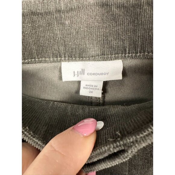J. Jill Corduroy Straight Leg Pants Womens 2X Gray Stretch Career NWT - Picture 4 of 9